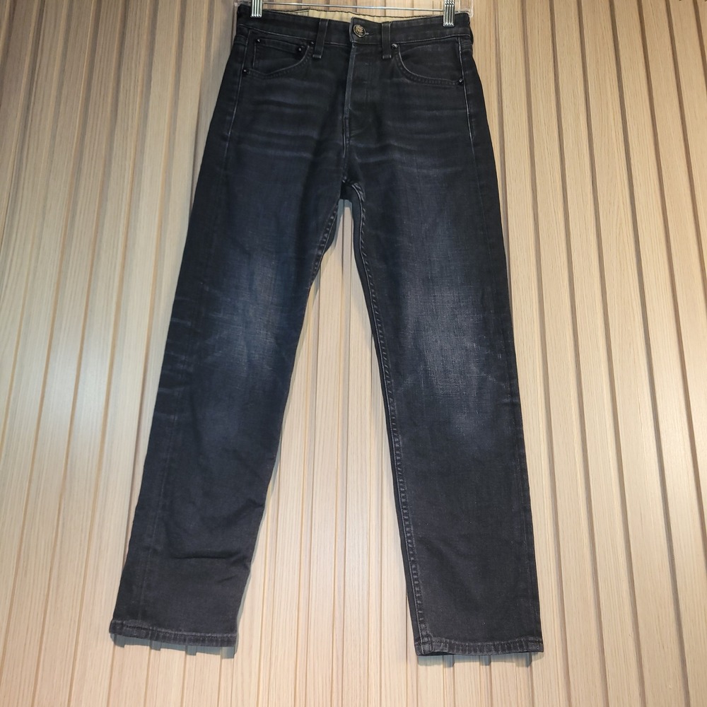 Rag & Bone Maya High-Rise Ankle Slim Jeans Women 25 Worn Black Good Faded Denim